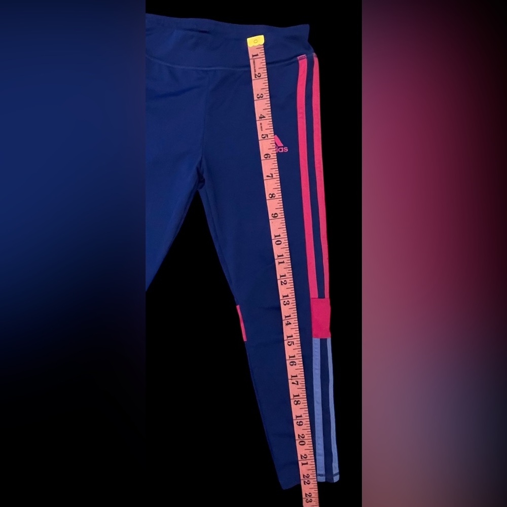 Adidas Blue and Pink Athletic Leggings - Picture 4 of 10